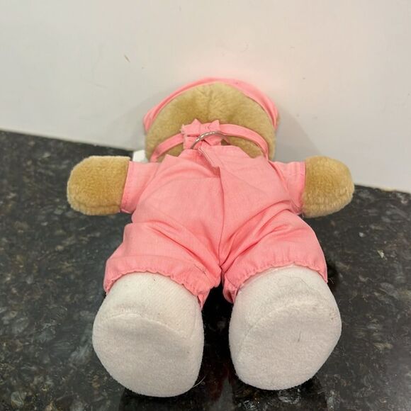 Dakin Dr Tina MD Surgeon Bear Plush Doctor Pink Scrubs Vintage 8” With Tags - Picture 7 of 7